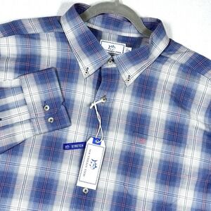 Southern Tide Shirt Men XXL Coastal Passage Transient Plaid Long Sleeve 2XL NWT